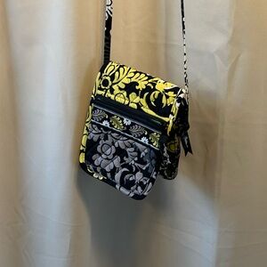 Vera Bradley Yellow and Black Floral Crossbody Bag *New Never Used*